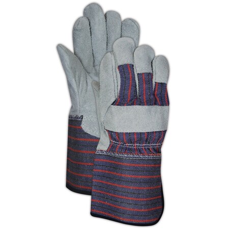 Magid Leather Palm Gloves, Wing Thumb, Gray, L, 12 PK TG725IE